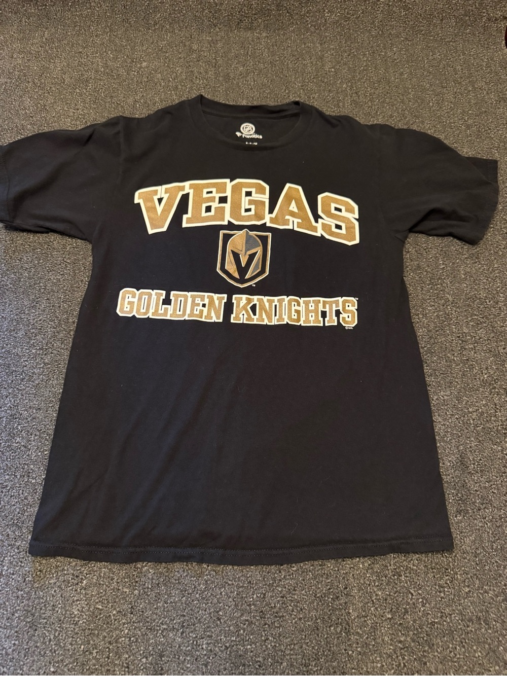 Vegas Golden Knights Fanatics Black T-Shirt NHL Hockey Graphic Tee Size S/P